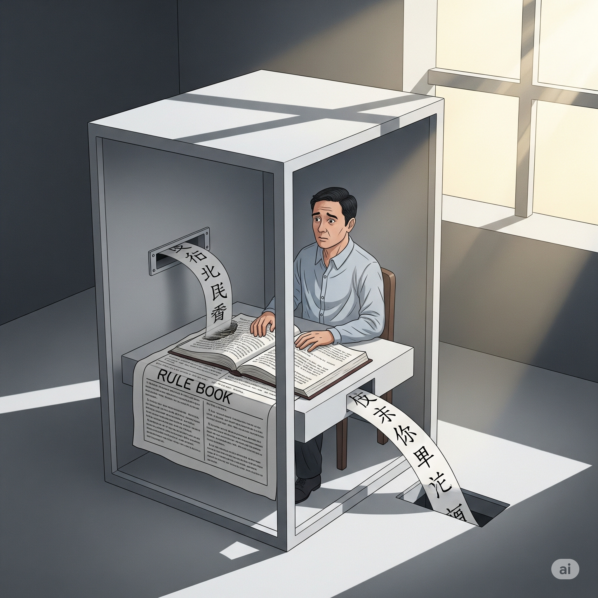 El cuarto chino (hecha por Google Gemini). Rule book quiere decir 